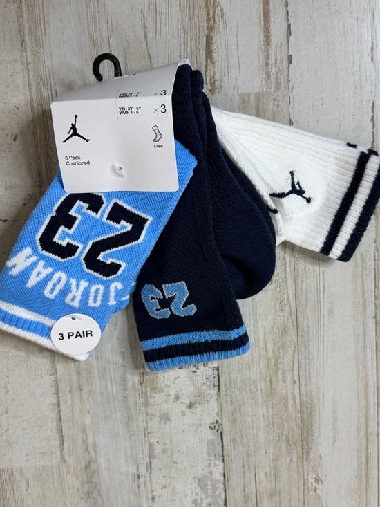 Jordan Other - Jordan 3-Pack Crew Socks in White, Navy & Light Blue